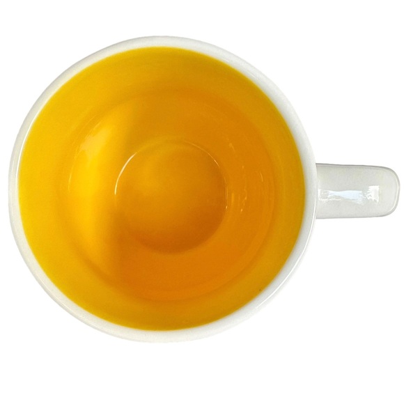 Rae Dunn Be WHo YoU aRe Mug Coffee Tea White with Yellow Interior Dimples 2017 - Picture 9 of 13